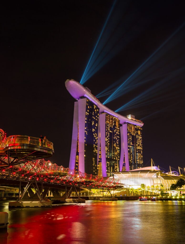 Spectra Light and Water Show Marina Bay Sand Casino Hotel Downtown Singapore